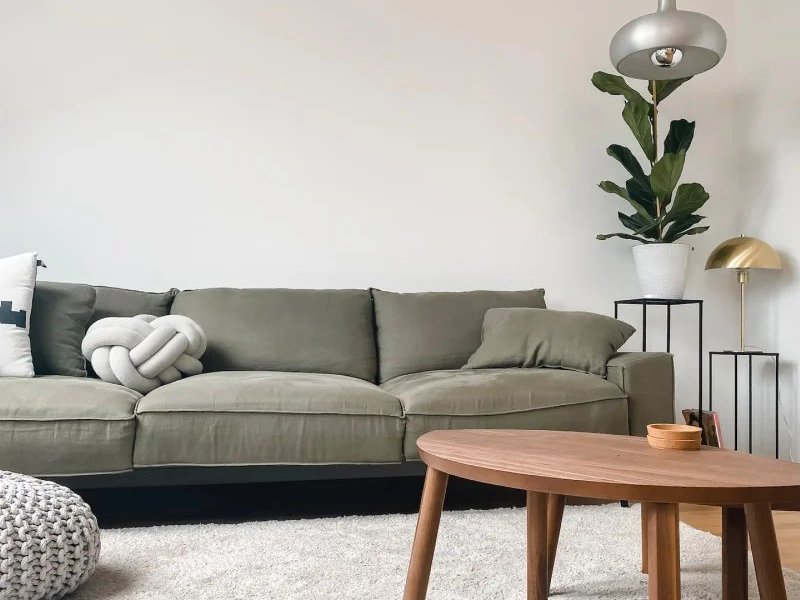 Perfect sized area rug under living room coffee table
