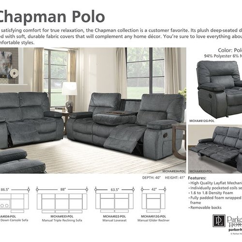 Parker-House-triple-recline-sofa at Legate's Furniture World